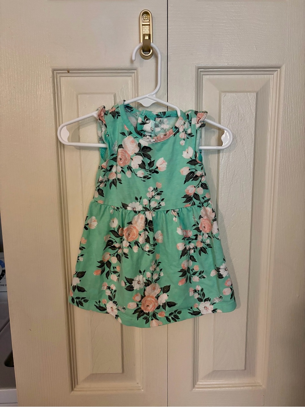 Carters floral Tiffany Blue Green baby doll dress shirt top 6 months girls
